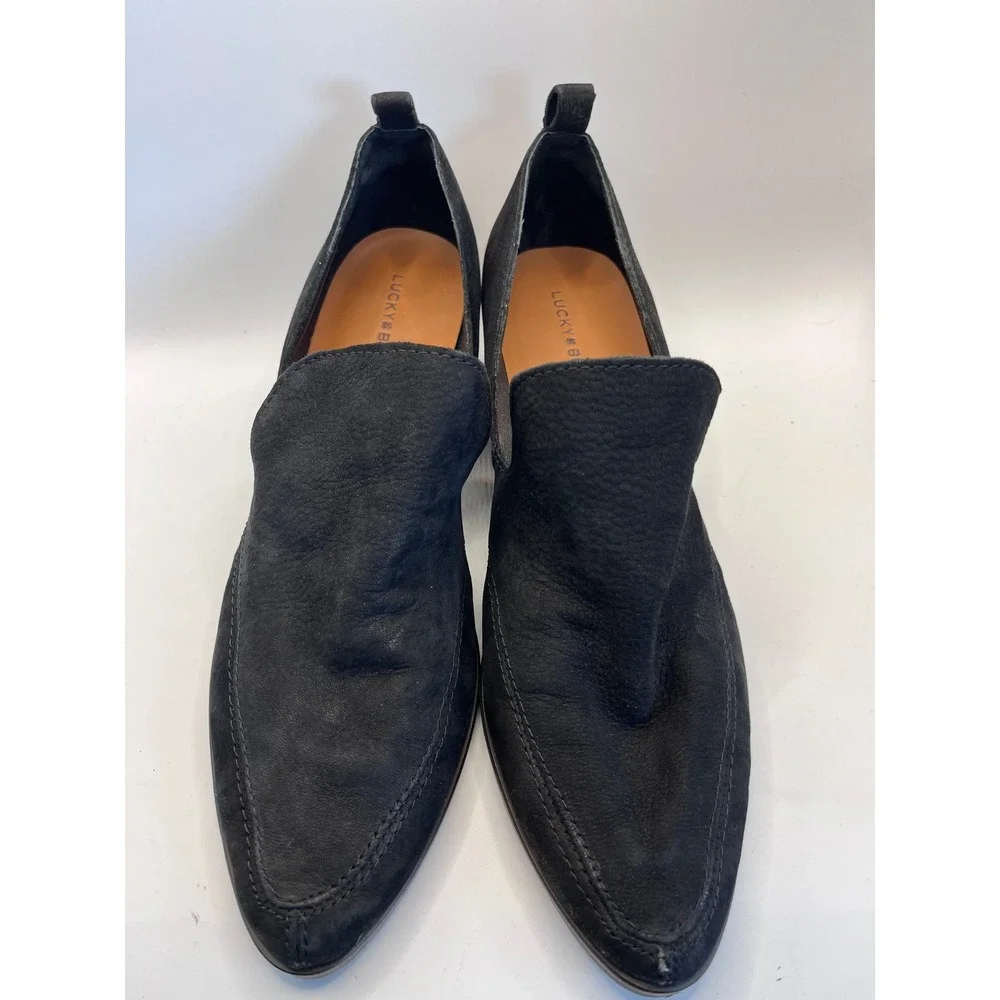 Lucky Brand Basel Black Leather Side Cutout Pointed Toe Ankle Booties Men's 9